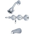 Central Brass Three Handle Tub And Shower Trim Kit in Chrome TC-3-L3